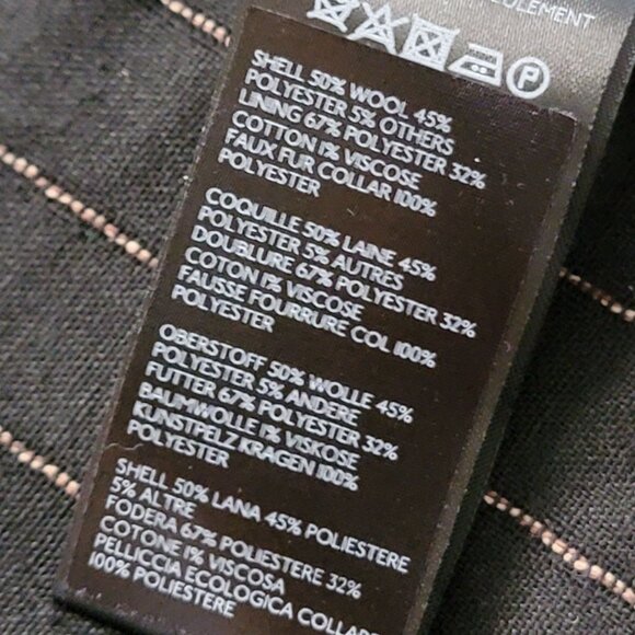 Free People Milly Wool Coat Womens L Faux Fur Cozy Winter Warm Y2K Military - Picture 5 of 10